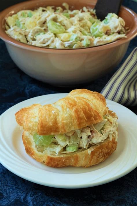 Chicken salad sandwiches are perfect for lunches, sandwich suppers, and parties. Chicken Salad Croissant Sandwiches - My Recipe Treasures