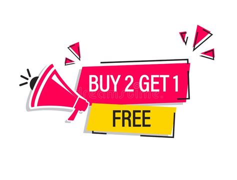 Banner With Megaphone Business Concept With Text Buy 2 Get 1 Free