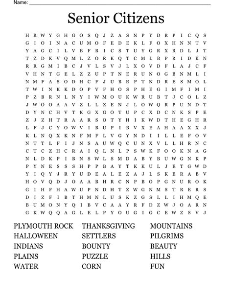 Senior Citizen Large Print Word Search Puzzles For Seniors Printable