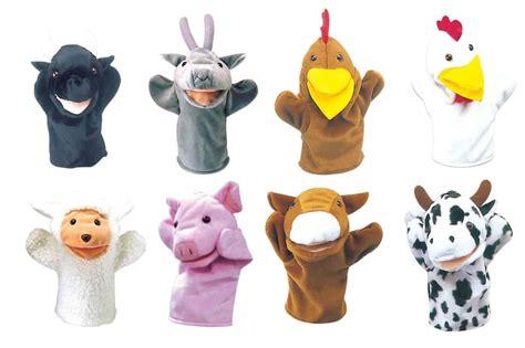 Farm Animal Hand Puppets Set Of 8 Learning 4 Kids