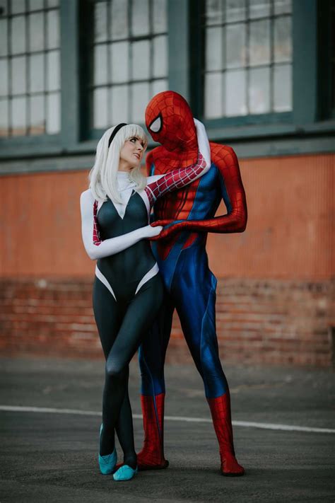 this couple did an amazing spiderman themed photo shoot spiderman and spider gwen spider gwen