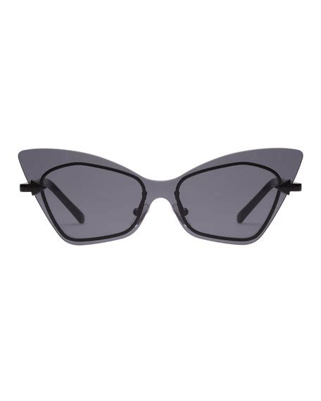 Karen Walker Mrs Brill Cat Eye Semi Rimless Sunglasses Black Pattern