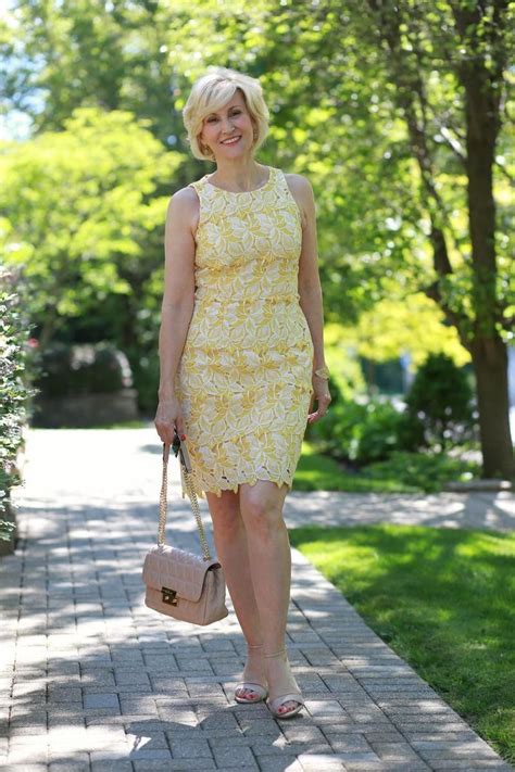 Yellow Lace Dress For Women Over 40 Fabulous After 40