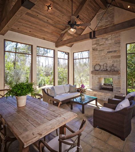 15 Most Amazing Four Season Porch With Fireplace Ideas