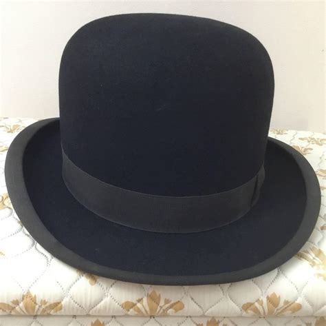 Mens Black Vintage Bowler Hat By Woodrow Of Piccadilly London Size 7