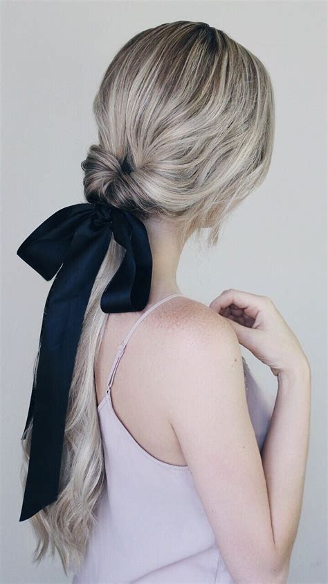 Simple Hairstyles Incorporating Bows And Ribbon Ribbon Hairstyle Long