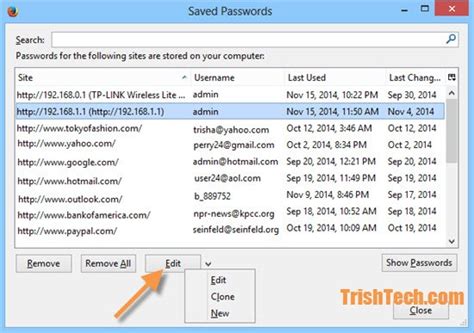 The password in plain text would be written there.; How to Edit Saved Passwords in Mozilla Firefox