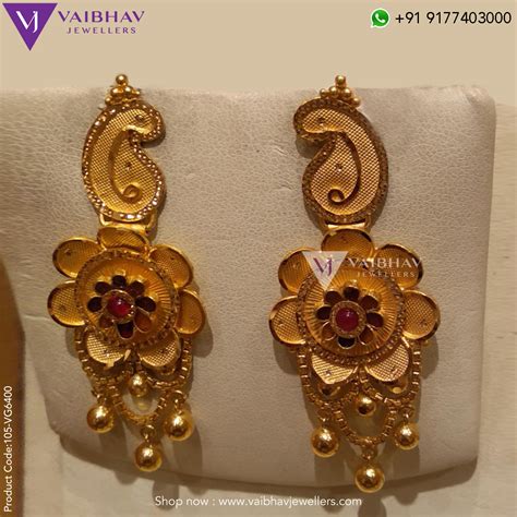 Gold Earrings By Vaibhav Jewellers Indian Jewellery Designs