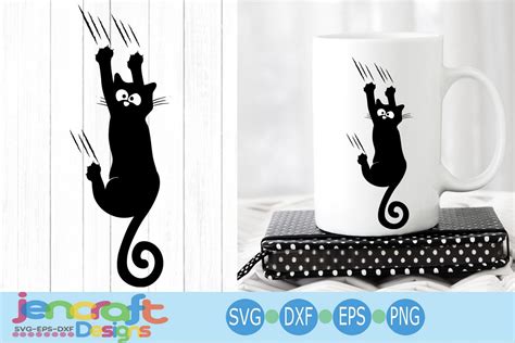 Falling Black Cat svg, Hanging cat svg Funny Kitty (244558) | SVGs