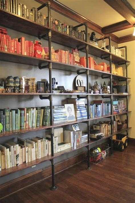 Pipe shelving is a trendy way to add storage space to just about any room. Amazing 30+ DIY Industrial Pipe Shelves - Crafts and DIY Ideas