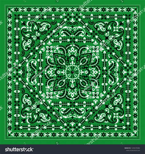 Free Download Vector Ornament Paisley Bandana Print Silk Stock Vector