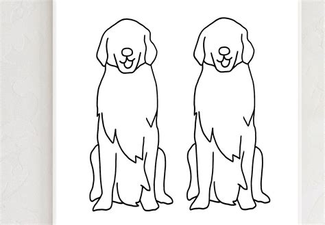 A Black And White Drawing Of Two Dogs