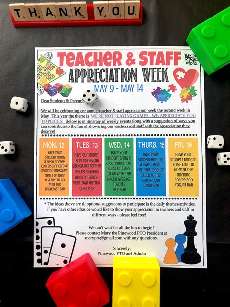 Board Games Theme Teacher Appreciation Week Printable Set — Tidylady