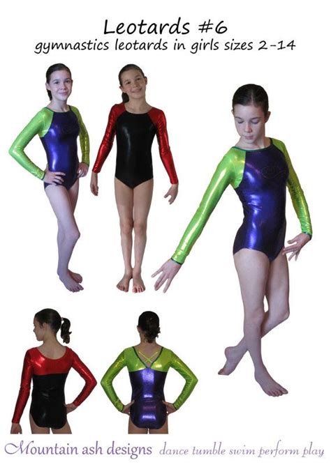 Gymnastics Leotards 6 Pdf Sewing Pattern Girls Raglan Sleeve Etsy