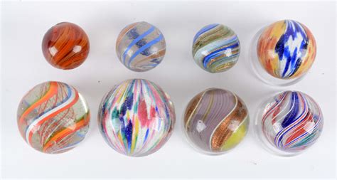 Lot Detail Lot Of 8 Handmade Marbles