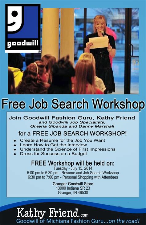 Goodwill Tips Free Job Search Workshop In Granger