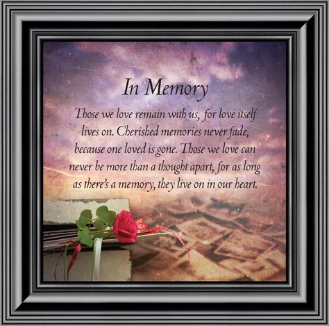 In Memory Loss Of Loved One Sympathy Or Condolence Framed Gift 10x10