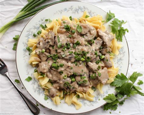 Put pan back on stove over medium heat add butter to pan, along with the mushrooms, cooking until browned. Quick and Easy Beef Stroganoff - The Chunky Chef
