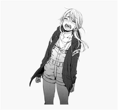 Blackandwhite Manga Citrus Anime Girl Sad Crybaby Sad Anime Glitch Boy Hd Png Download