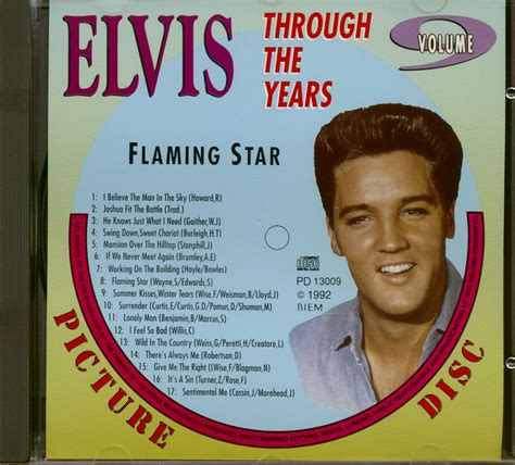 Elvis Presley Cd Through The Years Vol9 Flaming Star Cd Bear