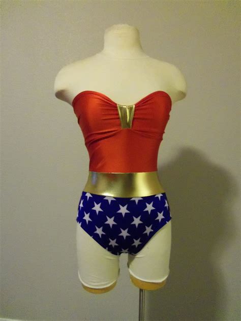 Wonder Woman Bathing Suit Swimsuit Xsxl Made To Order By Meshalo 115