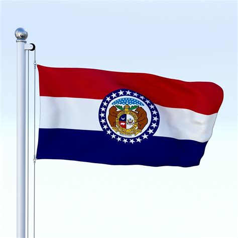 3d Model Animated Missouri Flag Cgtrader