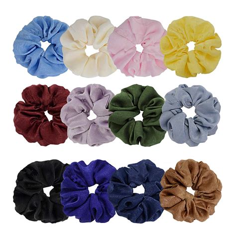 Amazon Chloven 20 Colors Large Satin Hair Scrunchies Elastic Hair