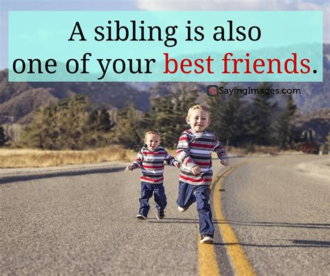 Hope you want to go and hug your sibling after reading them. 35 Sweet and Loving Siblings Quotes | SayingImages.com