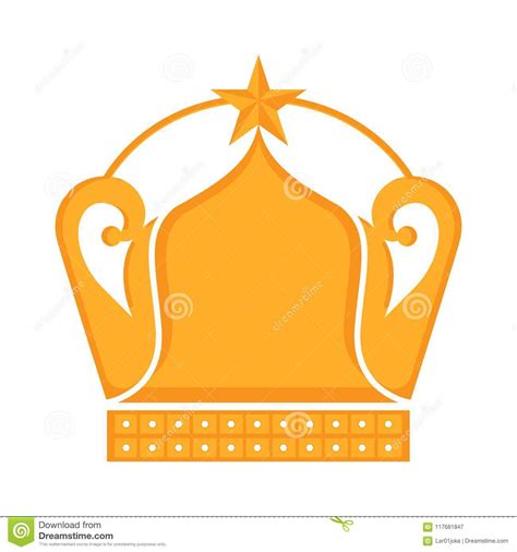 Golden Crown Icon Stock Vector Illustration Of Clipart 117681847