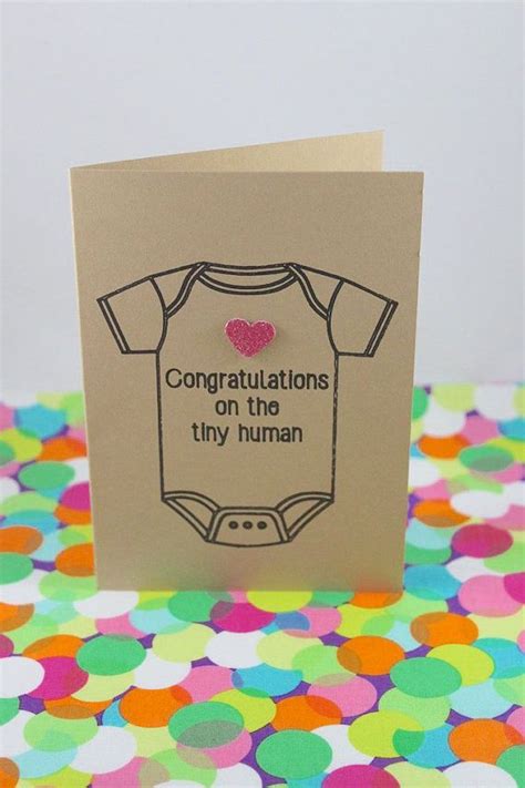 Funny New Baby Card Congratulations On The Tiny Human Handmade