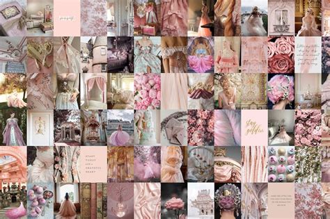 Royalcore Aesthetic Wall Collage Kit Pink Room Decor Collage Etsy