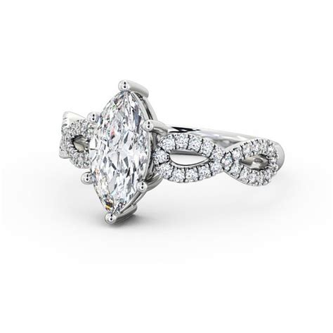 The three stone look for an engagement ring is a timeless classic and we love this three stone pear shaped diamond engagement ring with marquise side stones we custom made for a client. Marquise Diamond Engagement Ring 18K White Gold Solitaire ...