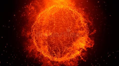 Abstract Blurred Plexus Effect Background Fire Planet Earth With