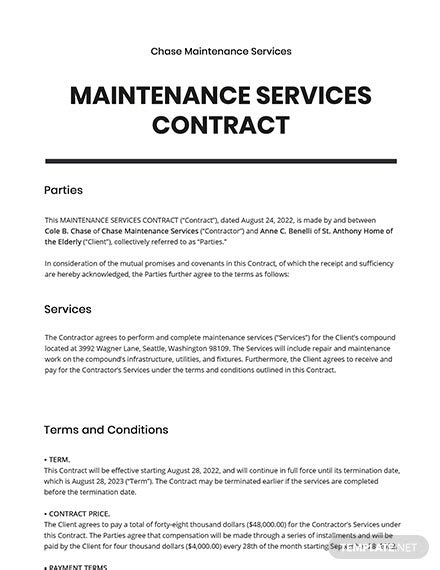 40 Service Contract Word Templates Free Downloads