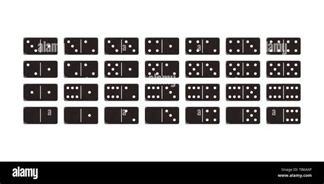 The Game Of Dominoes Set Of Black Blocks Vector Illustration Domino