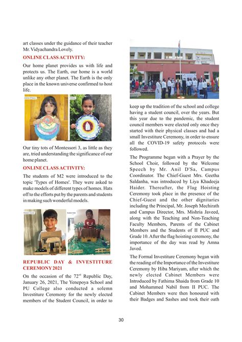 Wings Annual Magazine The Yenepoya School Mangalore