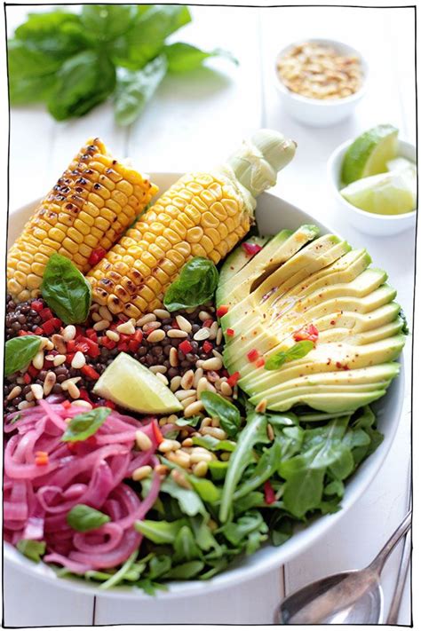 25 Hearty Vegan Salads That Will Fill You Up Vegan Bowl Recipes Grilled Corn Salad Vegan
