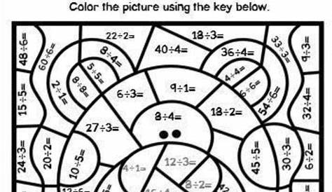 Division Coloring Pages | Christmas math worksheets, Division