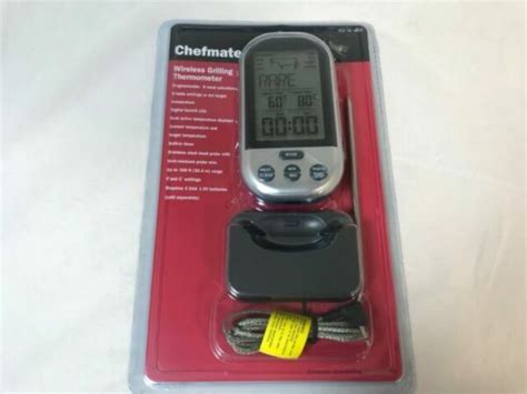 Chefmate Wireless Grilling Thermometer Programmable — For Sale Online