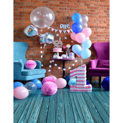 5x7ft Babys 1st Birthday Party Photography Backdrop Indoor Brick Wall
