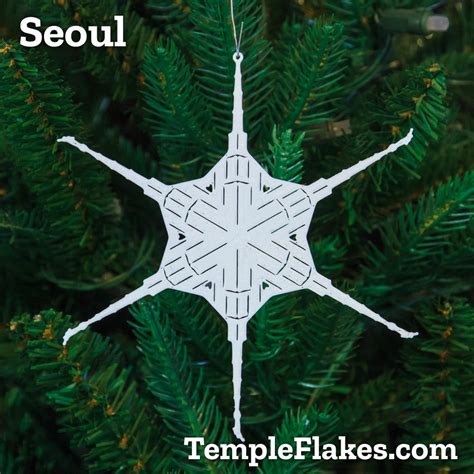 Seoul Korea Temple Christmas Ornament Templeflakes