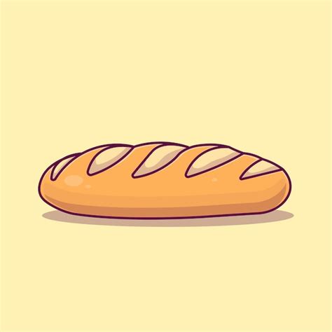 Premium Vector Loaf Bread Cartoon Vector Illustration