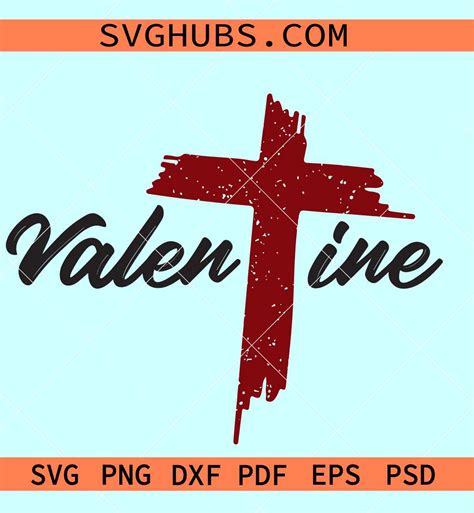 Jesus Valentine Svg Valentine Cross Svg Christian Valentine Svg