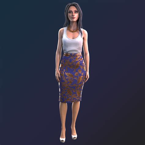 3d Model Woman Alice Rigged Vr Ar Low Poly Cgtrader