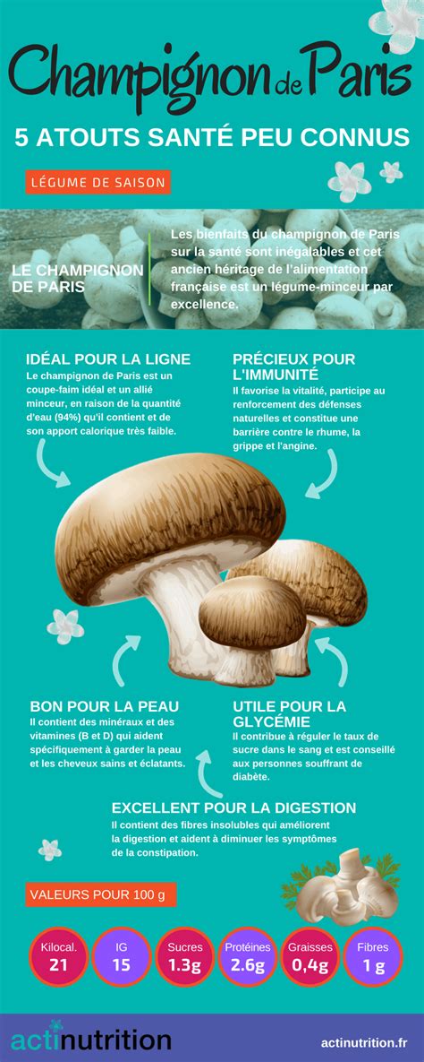 Le Champignon De Paris Et Ses Bienfaits Santé Actinutrition