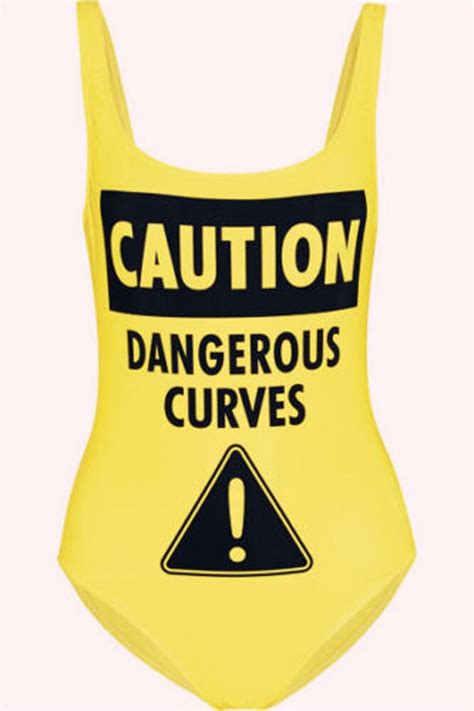 Buy 2017 New Sexy Women Bodysuit Caution Dangerous Curves One Piece Swimsuit