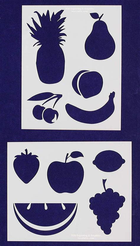 fruit stencils 2 pc set mylar 14mil painting crafts templates