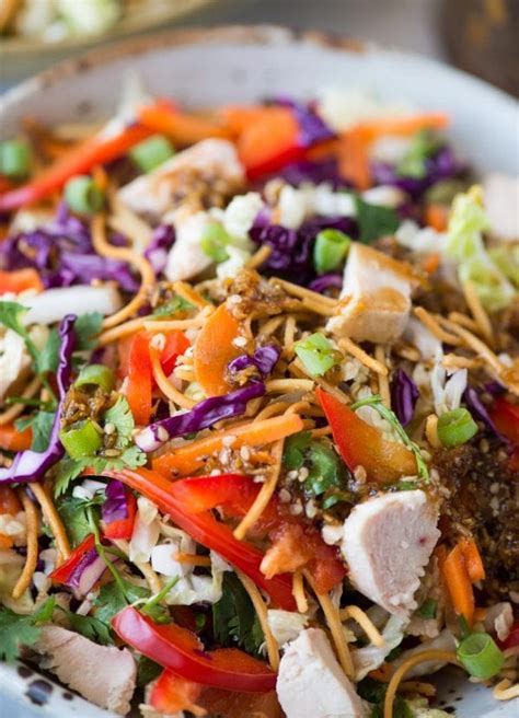 Chinese Chicken Salad With Sesame Dressing The Flavours Of Kitchen