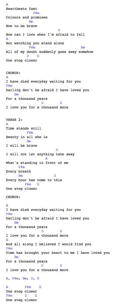 Christina Perri A Thousand Years Tekst - 1000+ images about Music Lyrics on Pinterest | Fleetwood mac, The