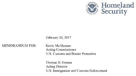Memos Issued On Implementing Border Security Immigration Enforcement